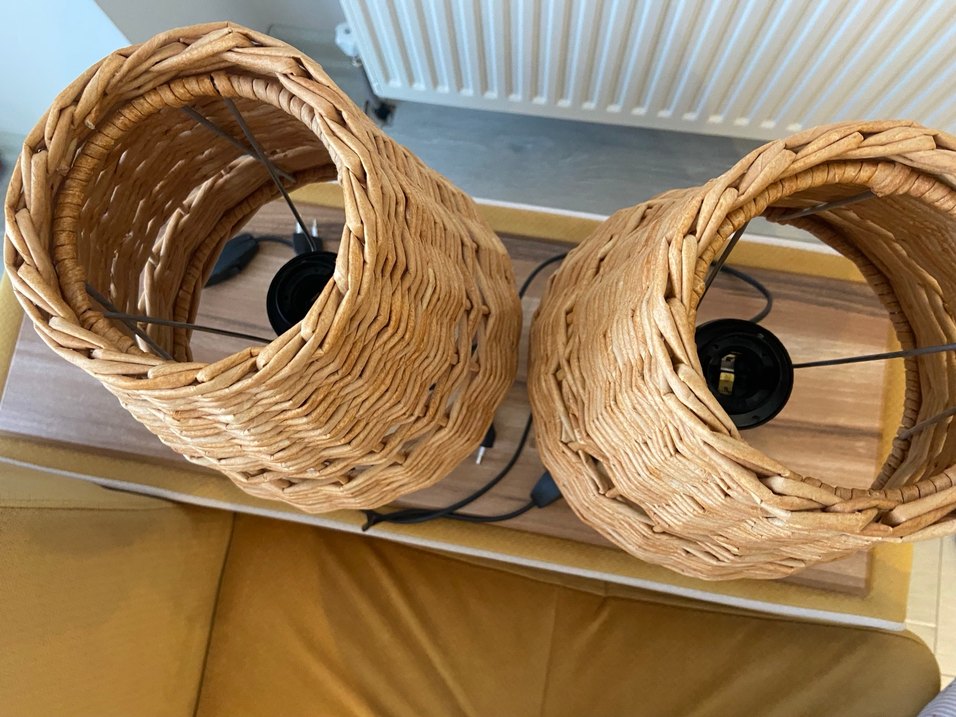 Bej Hasır Abajur 2'li Set - Görsel 3