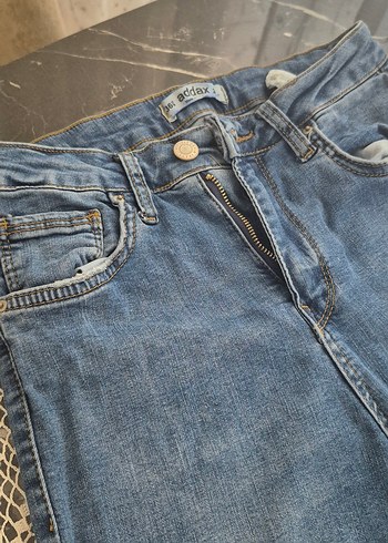 Düğmeli, Normal Boy, Dar Kesim Kadın Kot Pantolon - Görsel 8