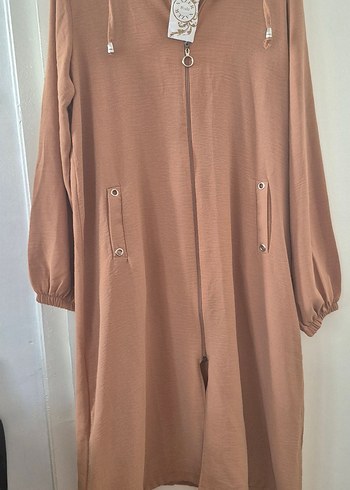 camel renk ayrobin kumaş yazlık kap Rahat Kesim - Görsel 2