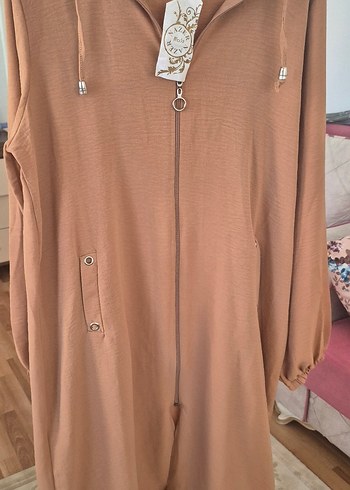 camel renk ayrobin kumaş yazlık kap Rahat Kesim - Görsel 20