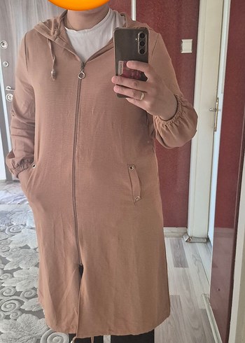 camel renk ayrobin kumaş yazlık kap Rahat Kesim - Görsel 8