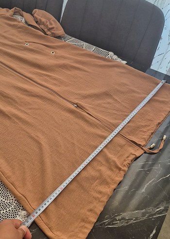 camel renk ayrobin kumaş yazlık kap Rahat Kesim - Görsel 12