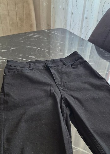 Kemer Detaylı Siyah Kadın Denim Pantolon - Görsel 5