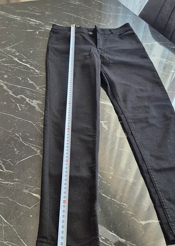 Kemer Detaylı Siyah Kadın Denim Pantolon - Görsel 3