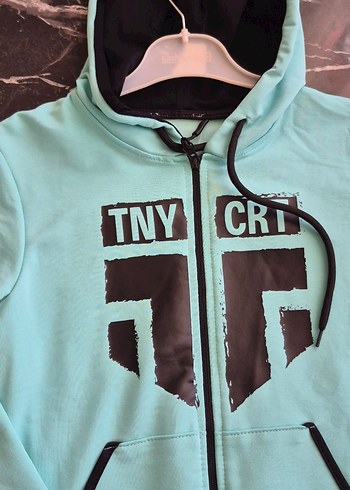 turkuaz mavi KapüşonluSweatshirt - Görsel 8