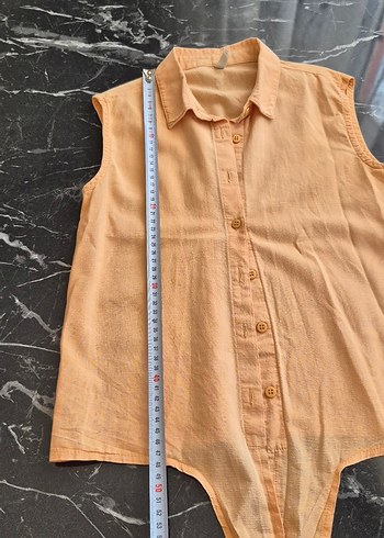Bej Kolsuz V Yakalı Keten Gömlek - Görsel 3