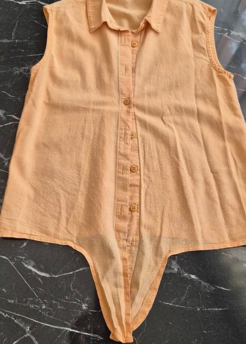 Bej Kolsuz V Yakalı Keten Gömlek - Görsel 4