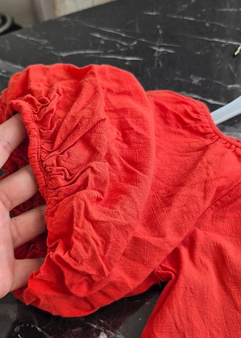 nar çicegi Düğmeli Midi Keten Elbise - Görsel 6