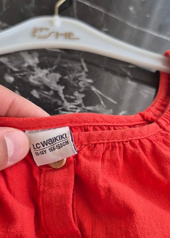 nar çicegi Düğmeli Midi Keten Elbise - Görsel 7