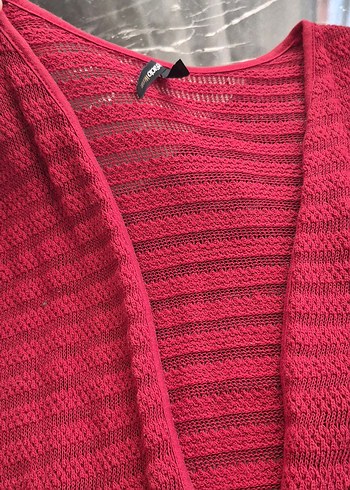 Kadın Kırmızı Triko Hırka - Görsel 8