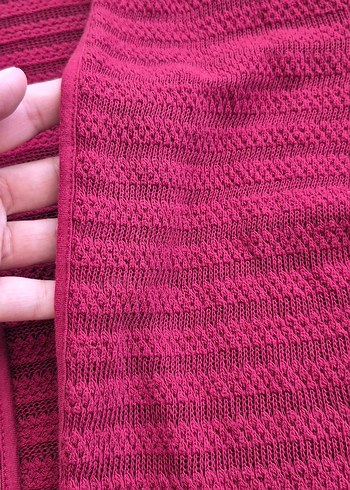 Kadın Kırmızı Triko Hırka - Görsel 9