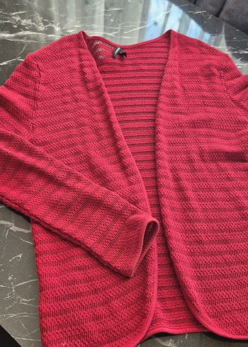 Kadın Kırmızı Triko Hırka - Görsel 5