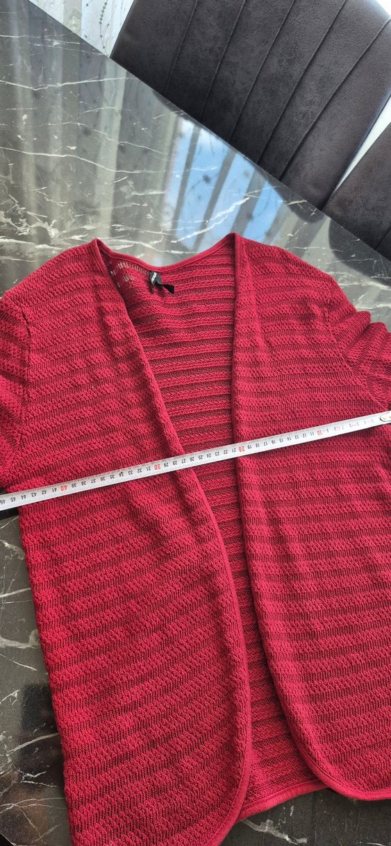 Kadın Kırmızı Triko Hırka - Görsel 2