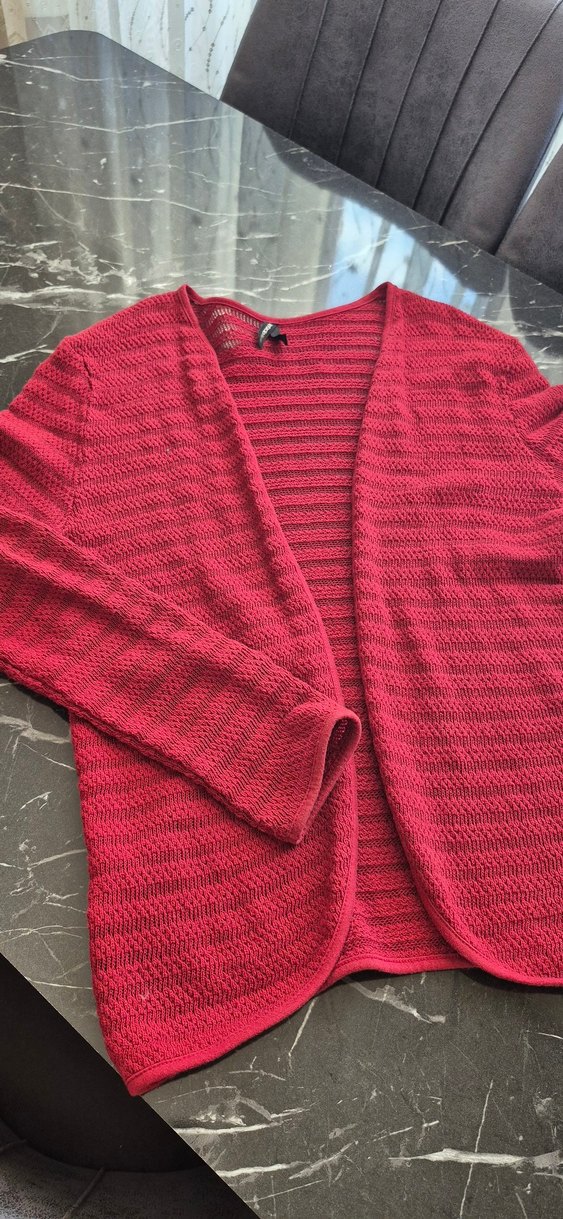 Kadın Kırmızı Triko Hırka - Görsel 5