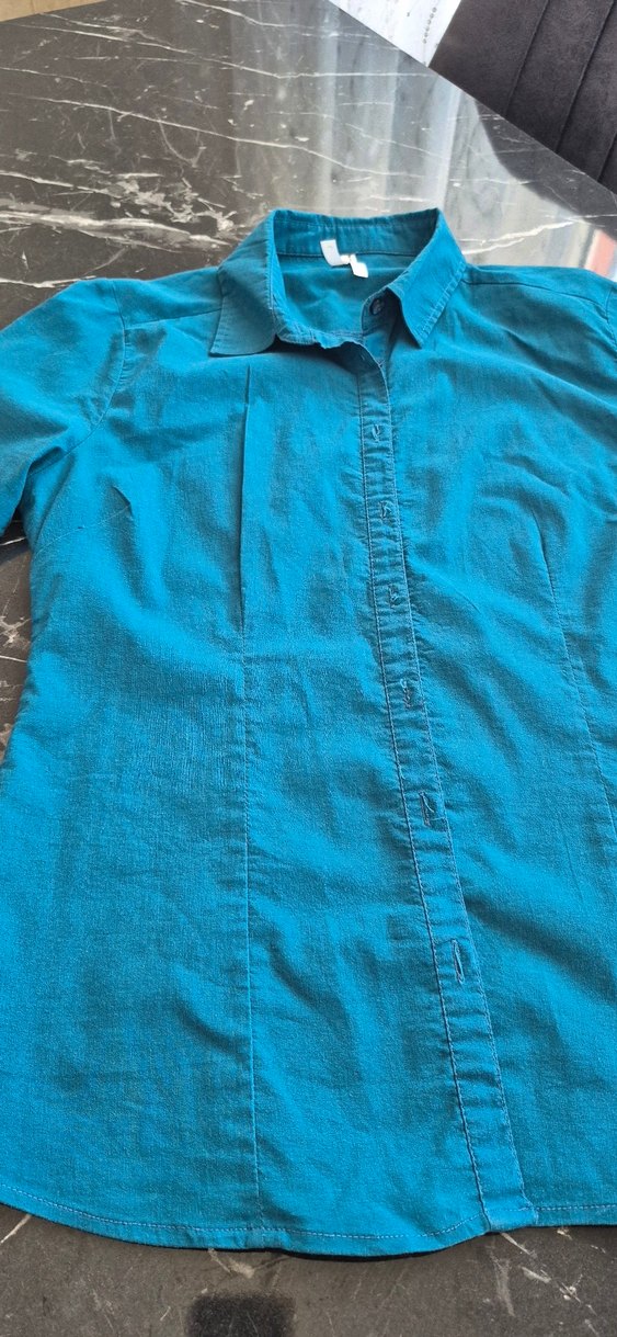 Kadın Mavi Denim Gömlek Uzun Kollu - Görsel 3