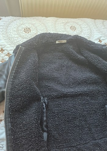 Kürklü Siyah Mini Deri Ceket - Görsel 3