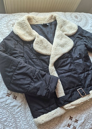 siyah Kadın Kışlık Yumuşak Dokulu Mont - Görsel 6