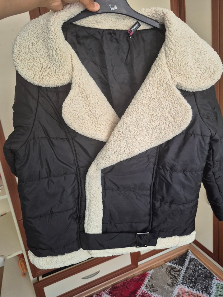 siyah Kadın Kışlık Yumuşak Dokulu Mont - Görsel 3