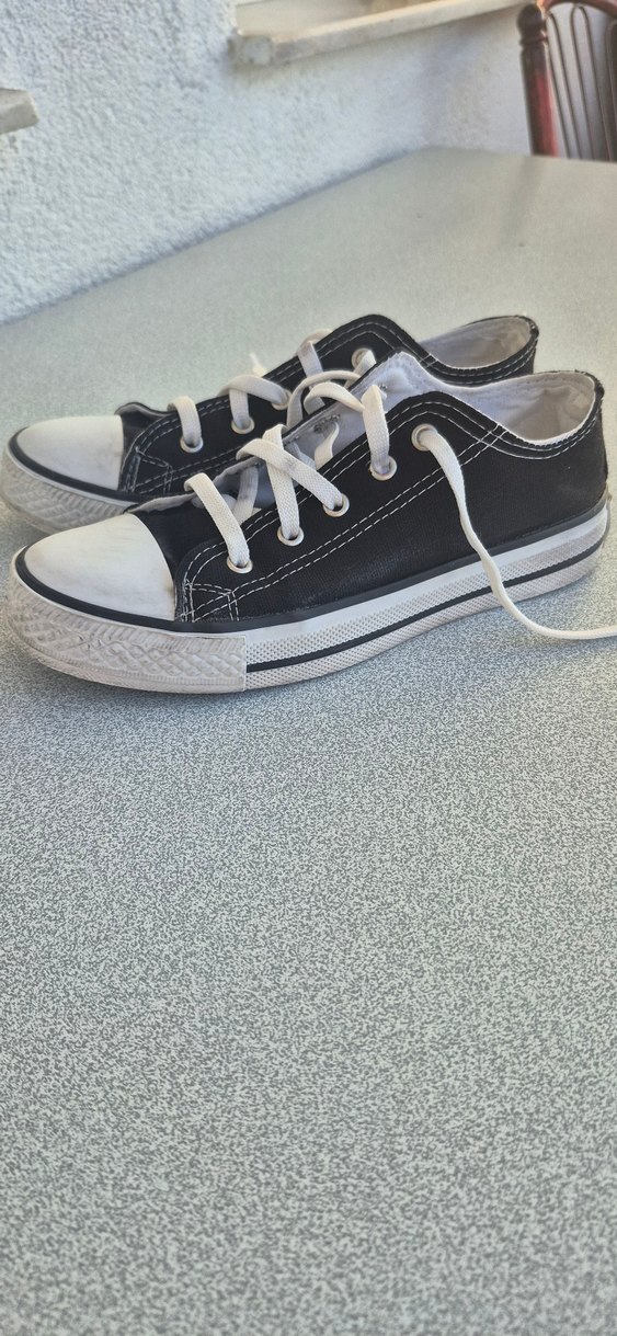 Siyah Beyaz Bağcıklı Kadın Spor Ayakkabı - Görsel 2