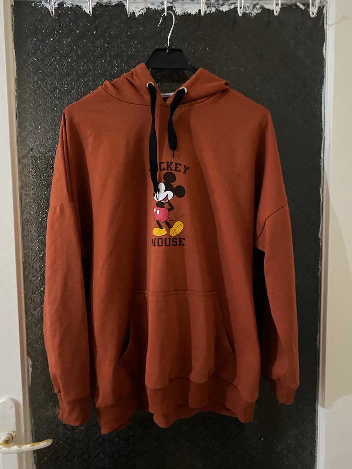 Kapüşonlu Kahverengi Mickey Mouse Sweatshirt - Görsel 2