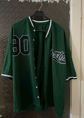 Yeşil Baskılı Erkek Oversize Tişört - Görsel 2