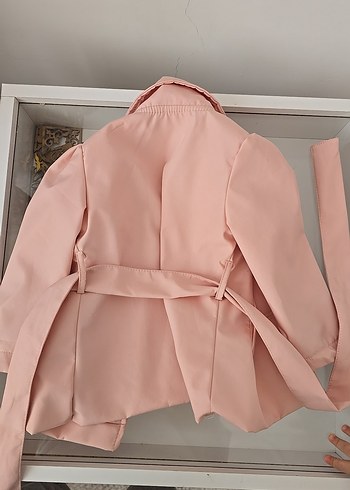 Kız Çocuk Pembe Düğmeli Ceket - Görsel 2