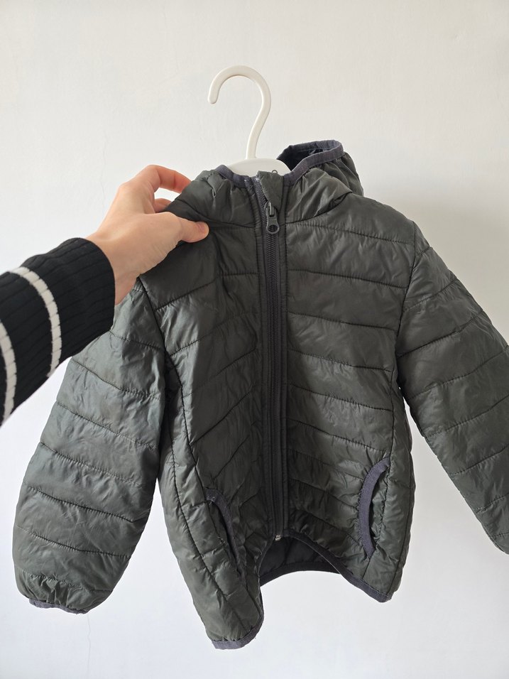 Gri Fermuarlı Erkek Çocuk Mont - Görsel 2