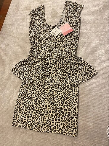Bershka leopar mini elbise
