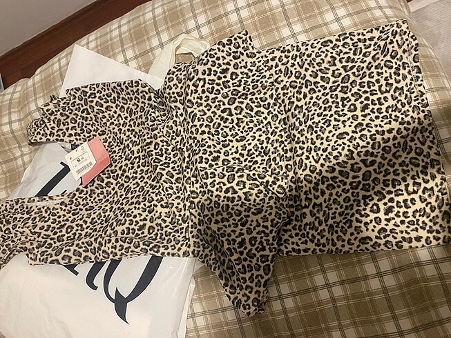 s Beden siyah Renk leopar mini elbise