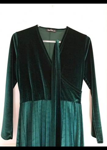 Kadife Pilili Elbise - Görsel 7