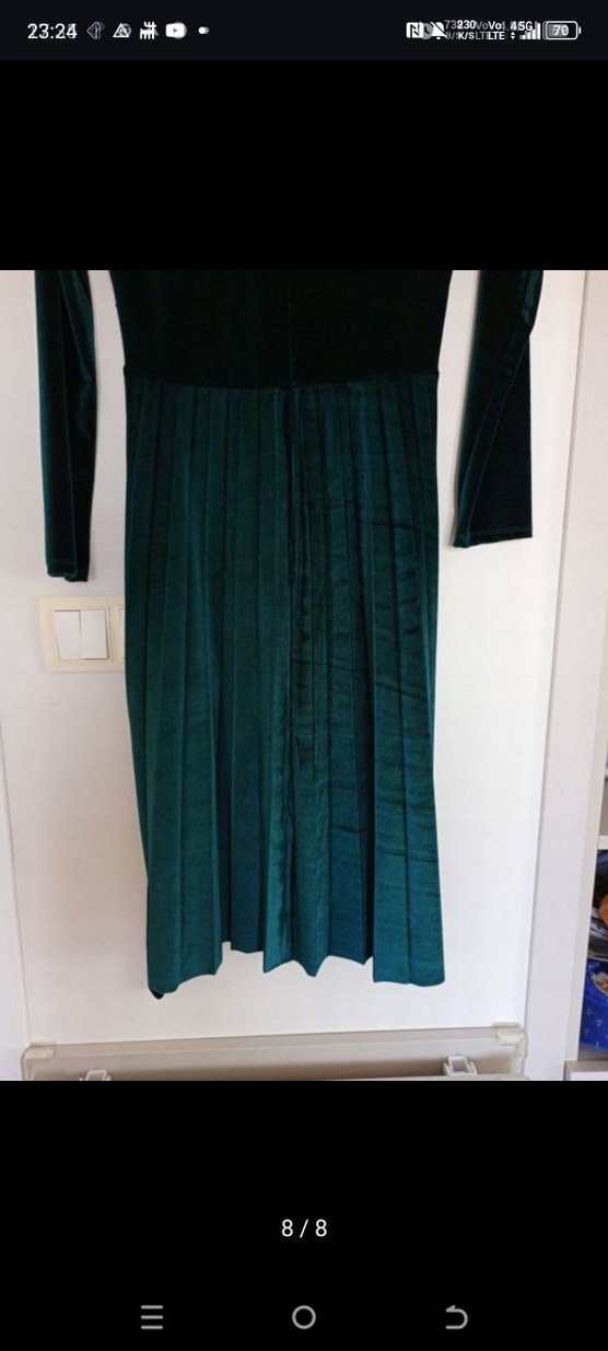 Kadife Pilili Elbise - Görsel 5