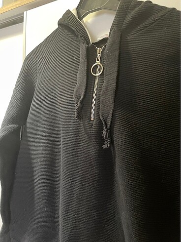 Diğer Kapişonlu Kısa Sweatshirt