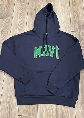 Mavi Kapüşonlu Spor Sweatshirt