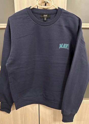 Mavi Kadın Sweatshirt, Bisiklet Yaka, Uzun Kollu