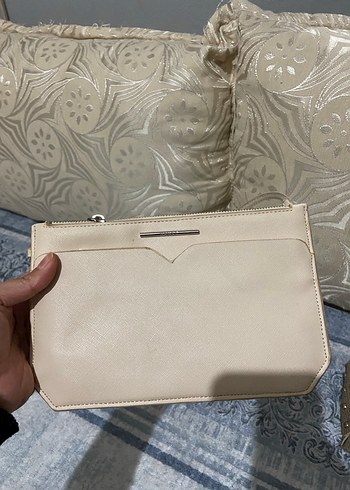 Bej Deri Yılan Desenli Kadın Çanta - Görsel 4