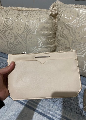 Bej Deri Yılan Desenli Kadın Çanta - Görsel 3