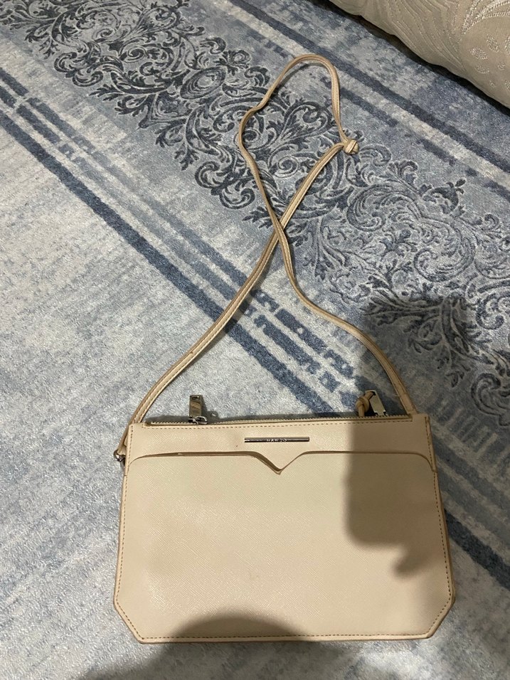 Bej Deri Yılan Desenli Kadın Çanta - Görsel 2