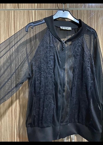 Dantel Detaylı Siyah Goth Kadın Ceket - Görsel 2