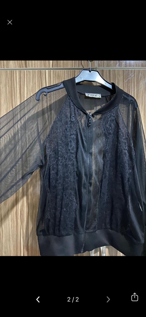 Dantel Detaylı Siyah Goth Kadın Ceket - Görsel 2