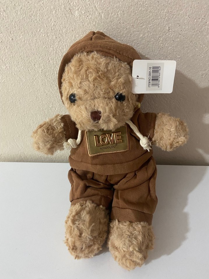 Kapüşonlu Kahverengi Peluş Ayıcık - Görsel 2