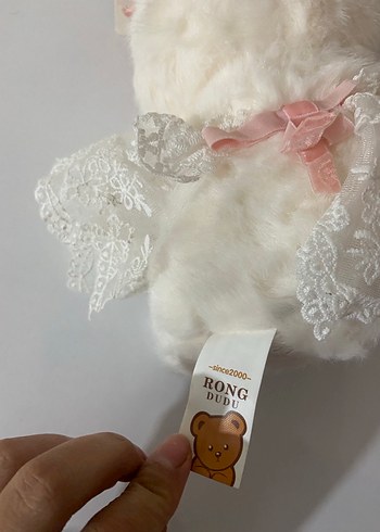 Beyaz Peluş Tavşan Oyuncak - Görsel 3