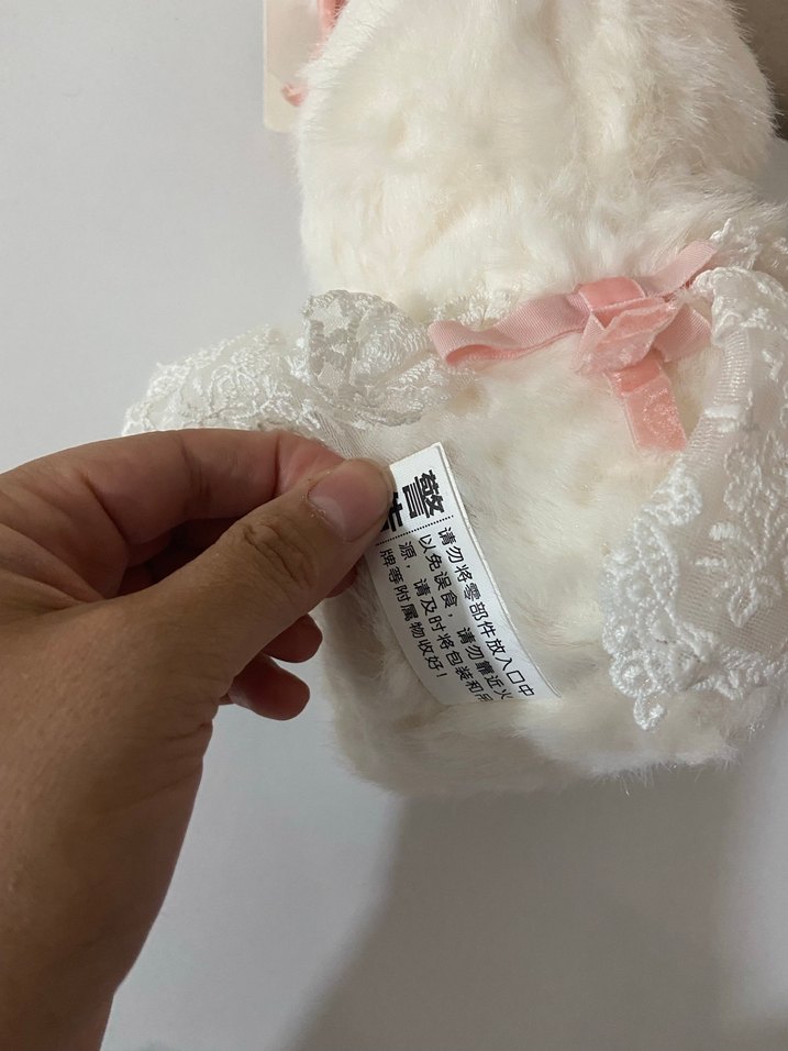 Beyaz Peluş Tavşan Oyuncak - Görsel 4