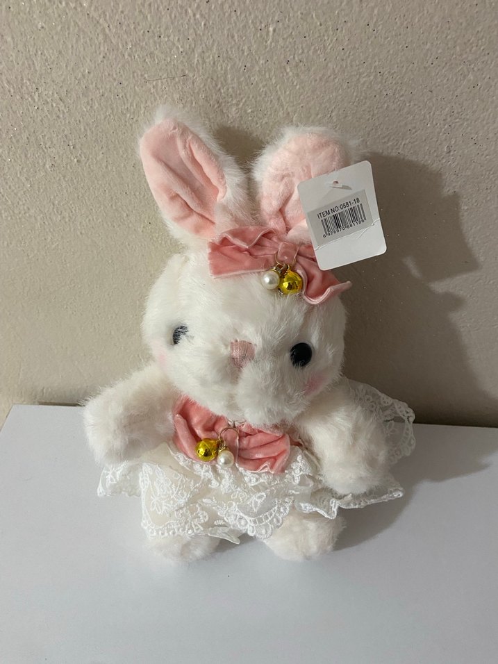 Beyaz Peluş Tavşan Oyuncak - Görsel 2