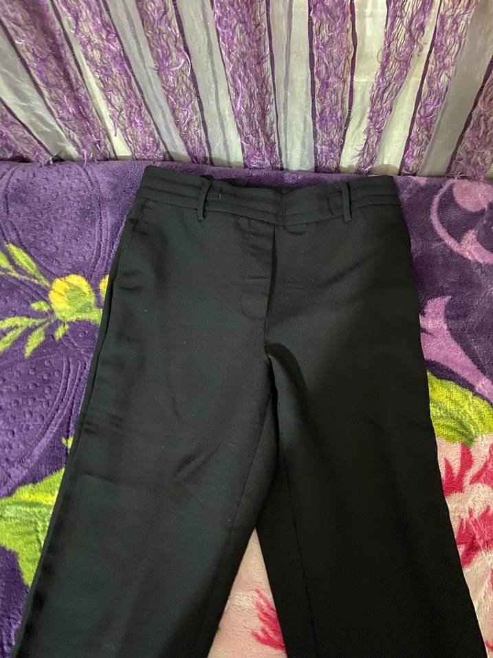 Kadın Siyah Pilili Kumaş Pantolon - Görsel 3