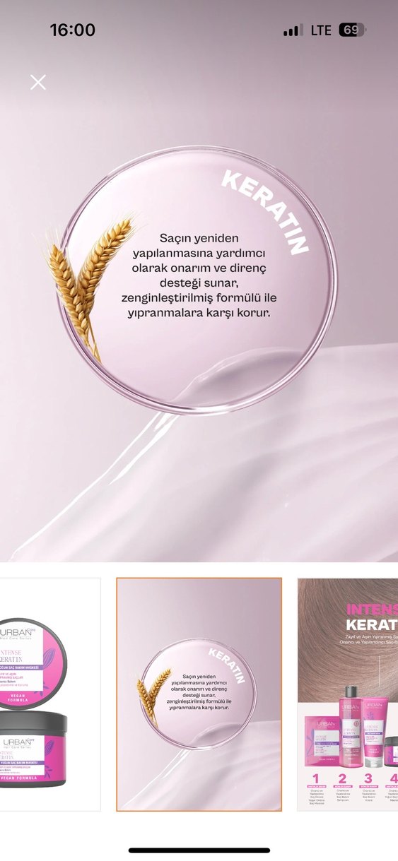 Urban Care Yoğun Keratin Saç Bakım Maskesi 230ml - Görsel 3