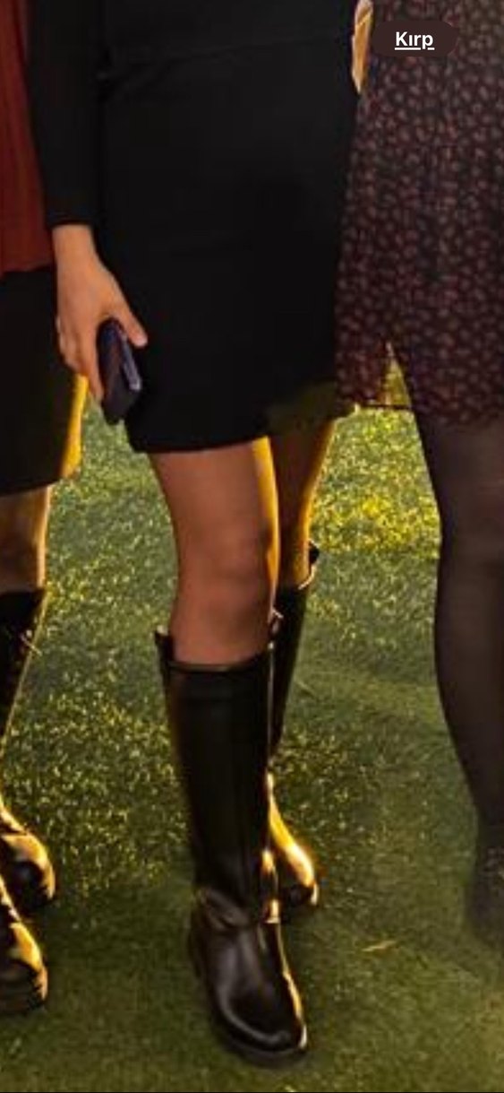 Siyah Tokalı Diz Boyu Kadın Çizme - Görsel 2