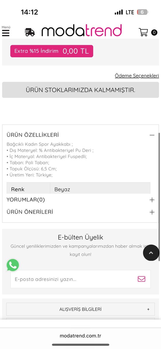 Kadın Beyaz Bağcıklı Platform Spor Ayakkabı - Görsel 5