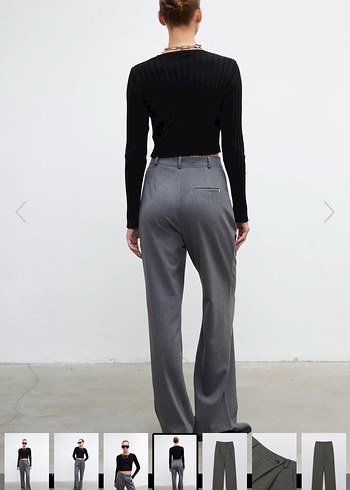 Vatkalı Gri Crossover Palazzo Pantolon - Premium - Görsel 5