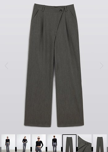 Vatkalı Gri Crossover Palazzo Pantolon - Premium - Görsel 4