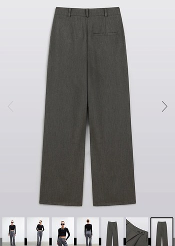 Vatkalı Gri Crossover Palazzo Pantolon - Premium - Görsel 2